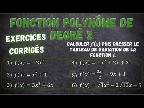 Calculer la dérivée d'une Fonction polynôme du second degré - Exercices Corrigés - Première