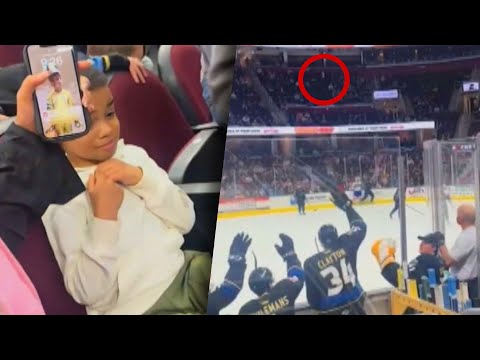 4-Year-Old Meets Man Who Blocked Hockey Puck From Hitting Him
