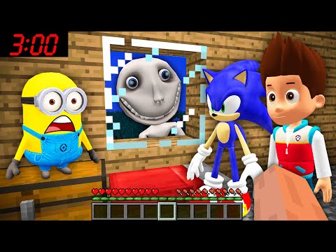 The Man From the Window at 3:00 AM knock to RYDER PAW PATROL and SONIC and MINIONS in Minecraft