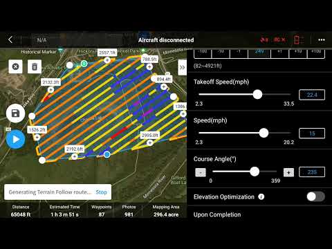 DJI/M300/L1 DJI Pilot 2 Lidar Mission Planning With Terrain Following