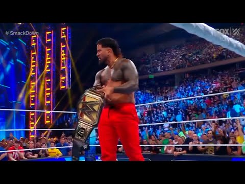 Jey Uso attacks Roman Reigns and steals his title - WWE SmackDown 7/7/2023