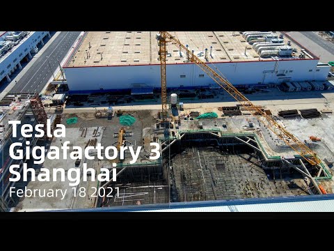 (February 18 2021)  Tesla Gigafactory 3 Shanghai 4K Video