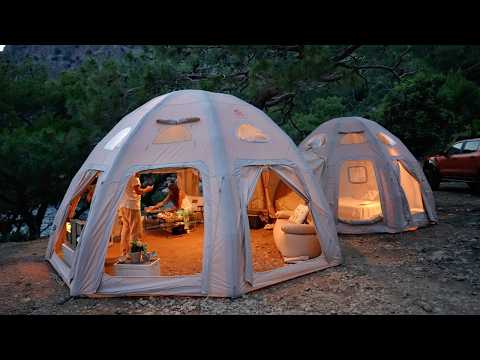 THIS IS NOT A CAMP! WE COMBINED 2 TENTS AND BUILT A HOUSE!