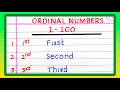 ORDINAL NUMBER 1 TO 100 IN ENGLISH