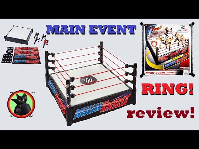 Vídeo relacionado con Mattel WWE Ring de superestrellas con pegatinas de Main Event y RAW, colchoneta con muelles y cuerdas elásticas tensadas, JDJ20