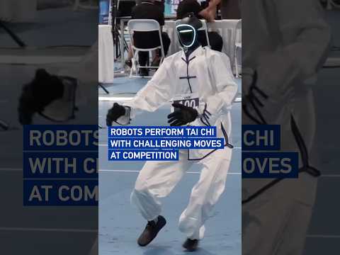 Robots perform Tai Chi with challenging moves at competition #coolchina