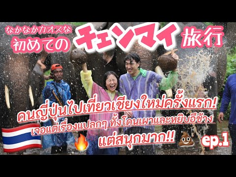 [subtítulo]〈vlog#248〉Finalmente! Primeira vez em Chiang Mai ✈️ Nacchan imediatamente se tornou viral de certa forma 🔥 LOL Passei o dia cuidando dos elefantes para valer! ️O papel confiado ao Tacchan...💩Foi simples e interessante🤣