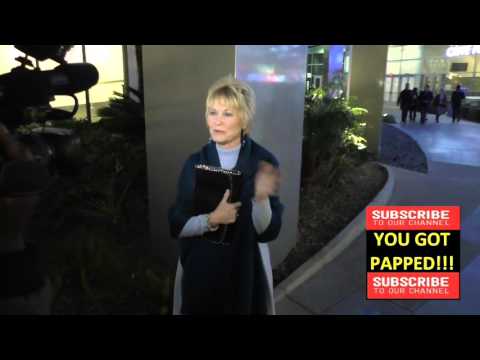 Dee Wallace Stone talks about her movie E T as she leaves the ArcLight Theatre in Hollywood