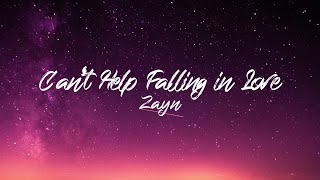 Zayn - Can&#39;t Help Falling in Love (Cover) LYRIC VIDEO