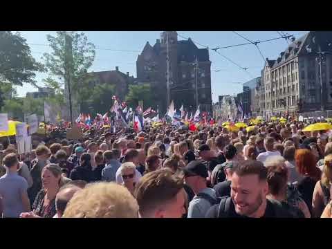 Anti Corona measures protest #Amsterdam