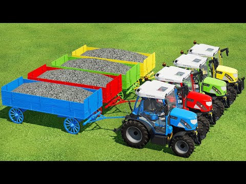 TRANSPORT, HARVEST & LOAD POPPY WITH LANDINI AND RIGITRAC TRACTORS   Farming Simulator 22