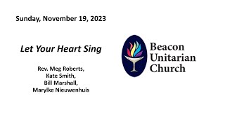 November 19 2023: Let Your Heart Sing with Rev. Meg Roberts