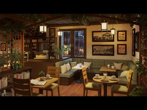 Café Lounge Acolhedor com Música Jazz Suave - Ambiente de Jazz Chuvoso Perfeito para Relaxamento, Trabalho, Estudo