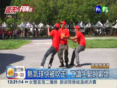 強風攪局! 澄清湖熱氣球快被吹走