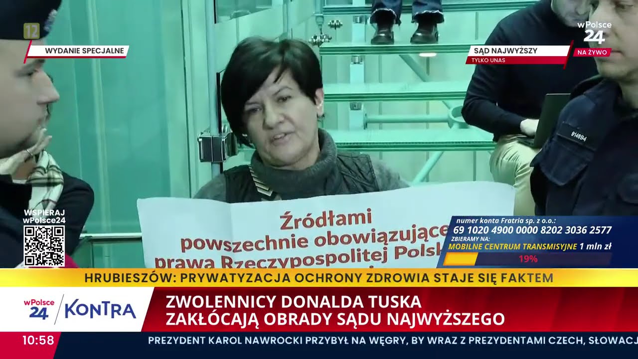 Zwolennicy Tuska zakłócają obrady Sądu Najwyższego! Łamią prawo i nie ch...