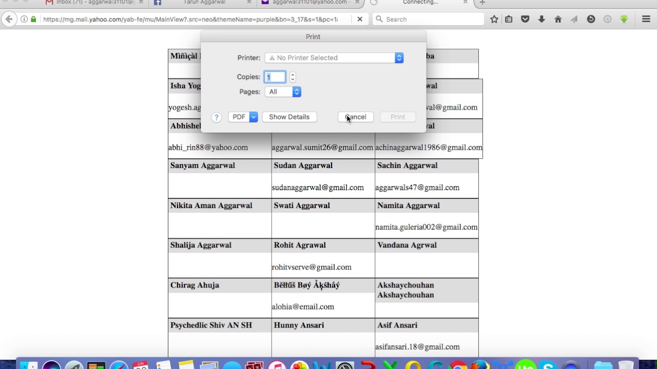 how to extract email addresses from Facbook