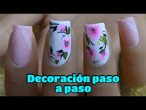 DECORACIÓN DE UÑAS FLORES ROMÁNTICAS | FÁCIL PASO A PASO ♥ NailArt By Andy
