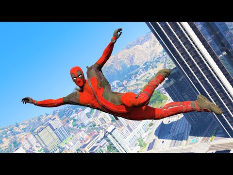 GTA 5 - Deadpool Ragdolls Crashes & Fails (Euphoria Physics) #1