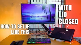 How to use a Laptop with its lid closed - Home office laptop setup 🖥
