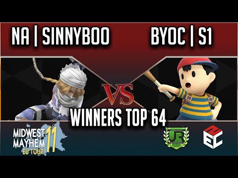 Midwest Mayhem 11 WINNERS TOP 64 - NA | Sinnyboo (Sheik) vs BYOC | S1 (Ness)