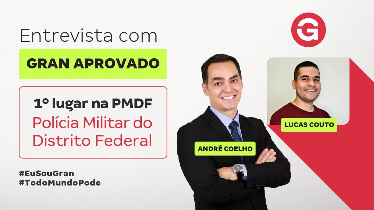 Entrevista com aprovado em 1º lugar na PMDF com André Coelho e Lucas Couto