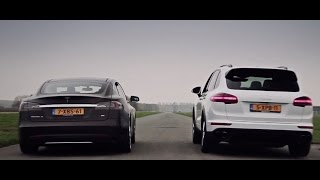 Acceleration: Porsche Cayenne S E-Hybrid vs Tesla Model S 85