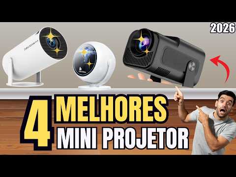 Os 4 Melhores MINI PROJETORES de 2026 // QUAL Projetor Portátil Em 2026 comprar?