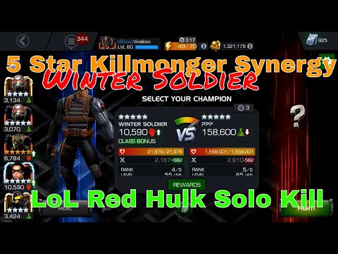 Killmonger 5 Star Synergy w/ Winter Soldier - LOL Red Hulk One Shot