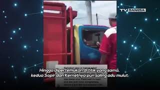 Lawan Arus, Sopir Bus Deli Adu Mulut Dengan Sopir Truk