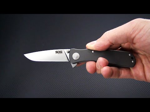 SOG Twitch II Messer – Schwarz, AUS-8 Klingenstahl, Aluminium-Griff, 8,8 Cm Geschlossen
