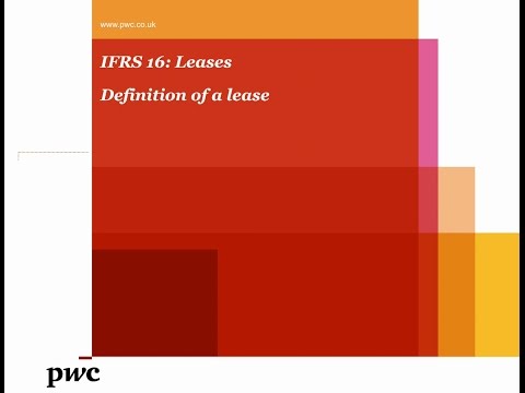 PwC's Analysing IFRS 16 Leases - 1. Definition of a lease