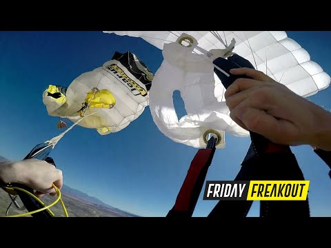 Friday Freakout: Skydiver's Main Parachute Stuck, Messy Two-Out Malfunction
