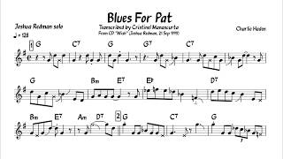 Joshua Redman - Blues for Pat (transcription)