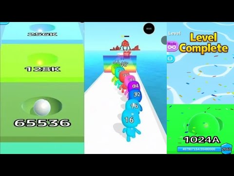 Ball Run 2048 vs Man Runner 2048 Tall Man Run Satisfying all levels gameplay  vs Ball Run Infinity