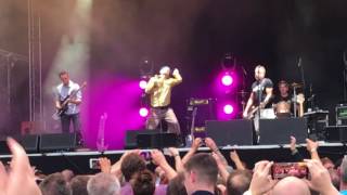 Tim Booth of James sings Love Will Tear Us Apart @ Newcastle  29.7.17 with Peter Hook