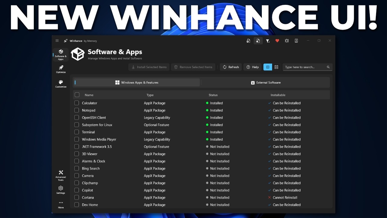 You Said Winhance Needed Changes, and I Listened | Winhance Release #17 - YouTube