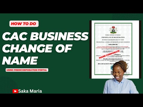 HOW TO CHANGE BUSINESS NAME/ COMPANY ON CAC PORTAL