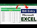 Bill Entry In MS Excel Data Entry In Excel MS Excel Hindi Ms Excel