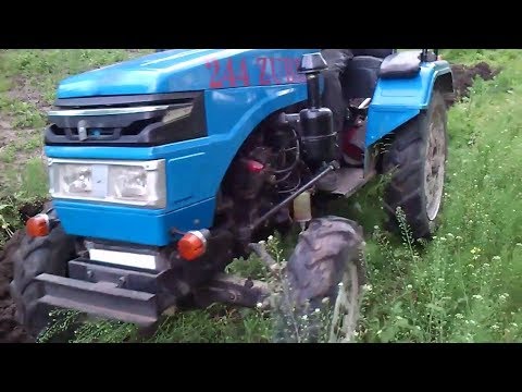 Двокорпусний плуг для мінітрактора /вспашка заросшего поля/plowing the overgrown field