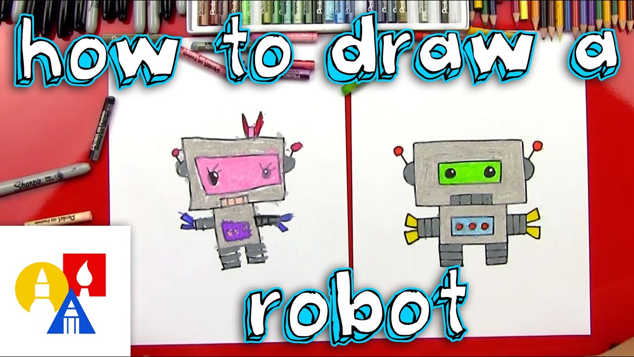 How To Draw A Cartoon Robot
