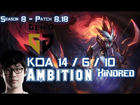 GEN Ambition KINDRED vs NIDALEE Jungle - Patch 8.18 KR Ranked