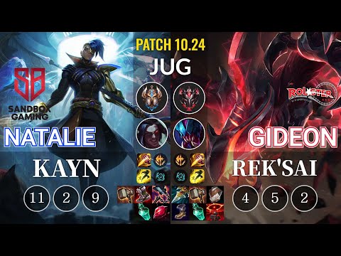 SB Natalie Kayn vs KT GIDEON Rek'Sai Jungle - KR Patch 10.24