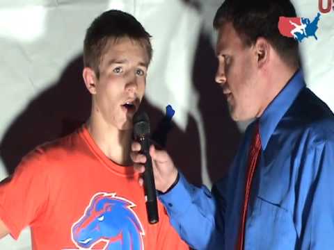 Junior Freestyle 119 pound champion Carson Kuhn of Utah