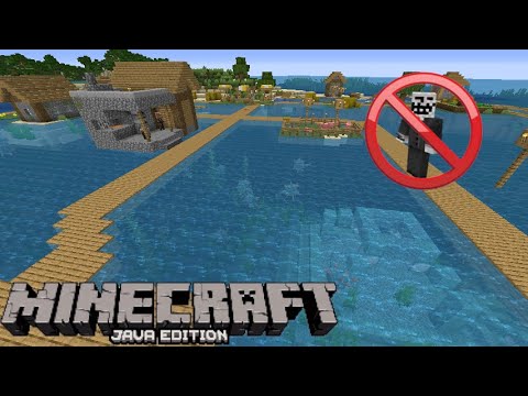 Village With Anti Greif Protection (Blacksmith On Top Of Ocean Monument) At Spawn! Minecraft Java