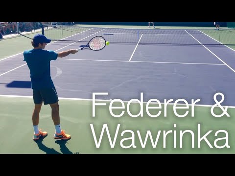 Effortless rally with Roger Federer & Stan Wawrinka - Indian Wells 2014 Courtlevel Practice Session