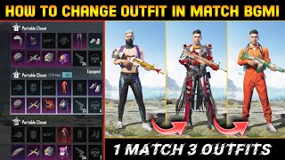 How to change dress in bgmi in match | how to unlock portable closet in bgmi | Free unlock portable