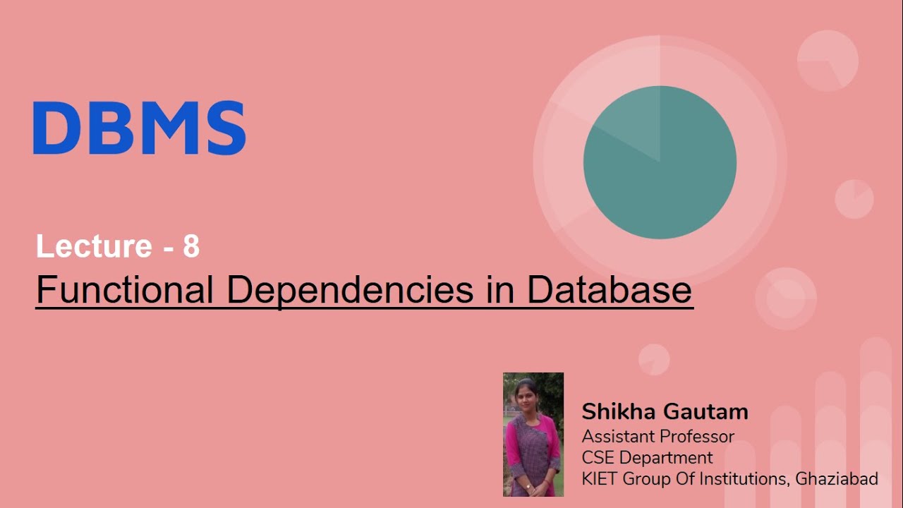 Functional Dependencies in Database| Lecture - 8 | DBMS Lectures in English