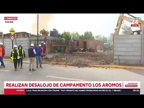 AHORA | Realizan desalojo de campamento Los Aromos