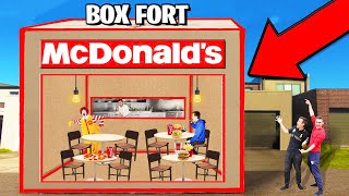 24 HOUR MCDONALD'S BOX FORT! (GIANT RESTURANT!!)