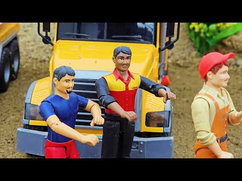 Tractor rescue and assemble police car - Collection toy car videos